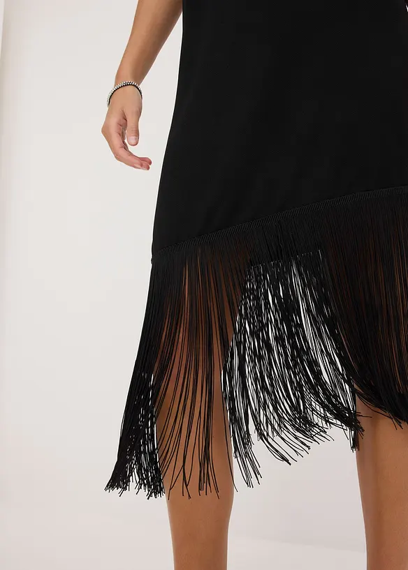 Robe en jersey à franges, bonprix