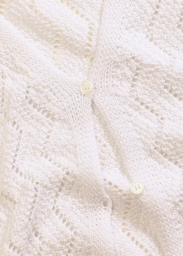 Gilet en maille aspect crochet, bonprix