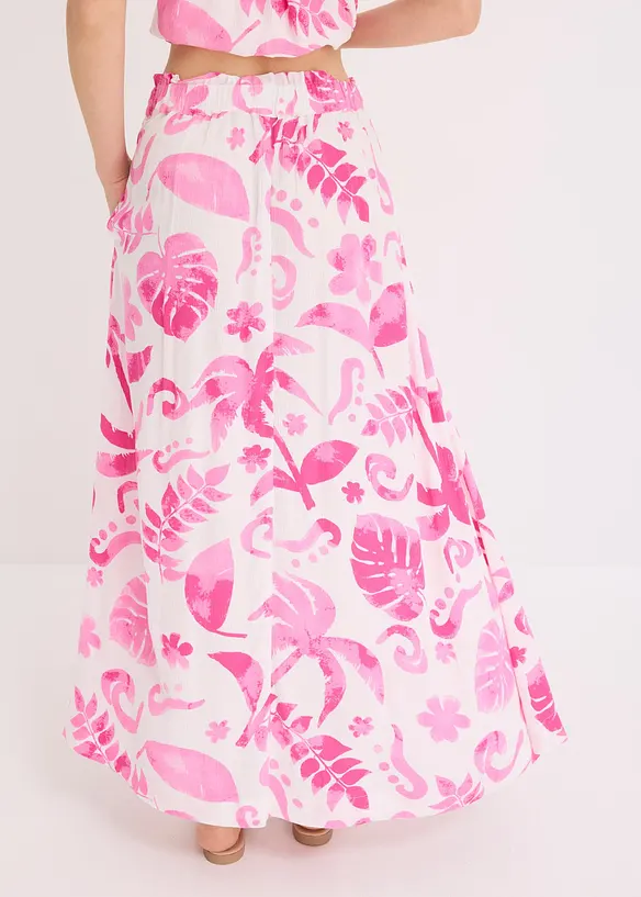 Jupe longue imprimée en viscose texturée, bonprix