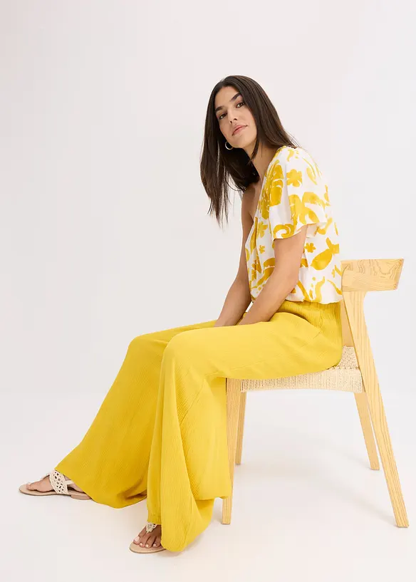 Pantalon taille élastiquée en viscose fluide, bonprix