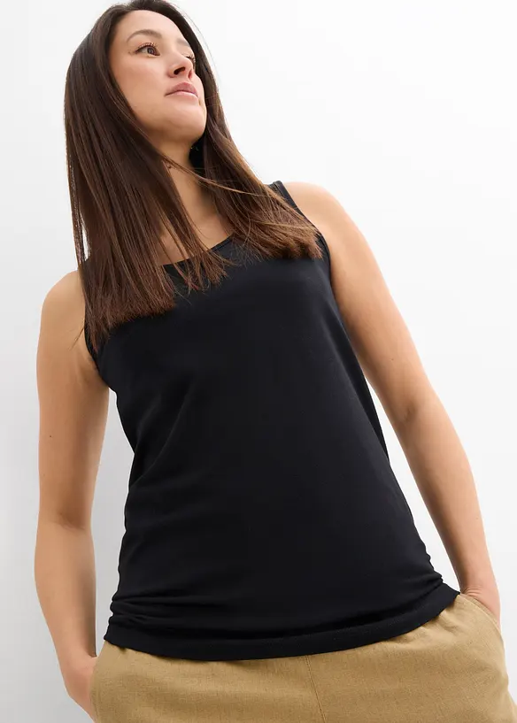 Lot de 2 tops de grossesse et d&rsquo;allaitement en coton, bonprix