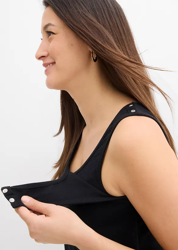 Lot de 2 tops de grossesse et d&rsquo;allaitement en coton, bonprix