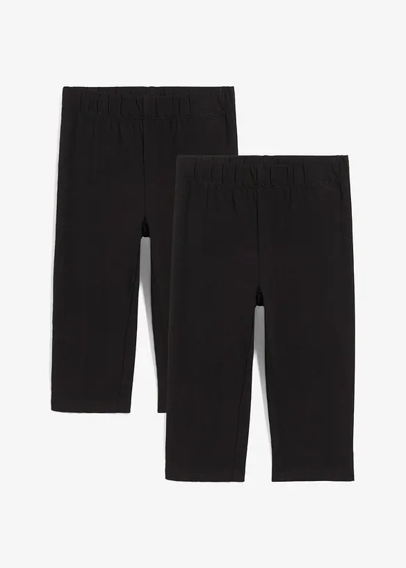 Lot de 2 leggings corsaire en coton mélangé extensible, bonprix
