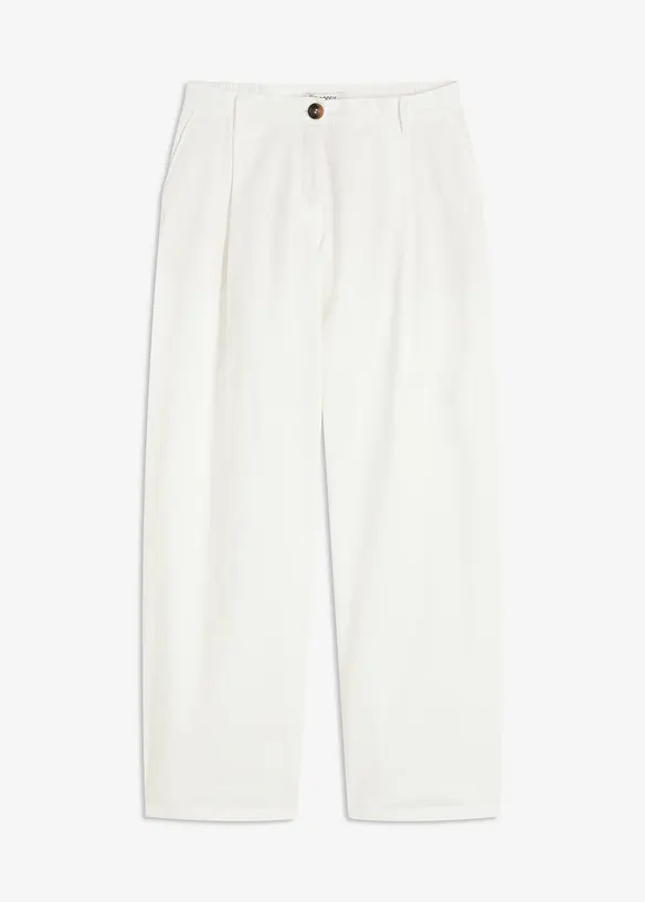 Pantalon à pinces en twill de coton, bonprix