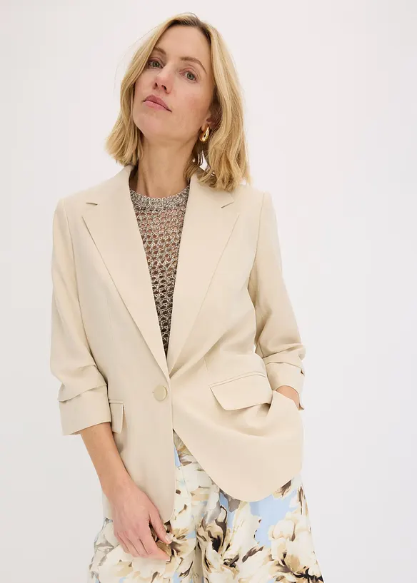 Lockerer 3/4-Arm-Blazer aus Viskose, bonprix
