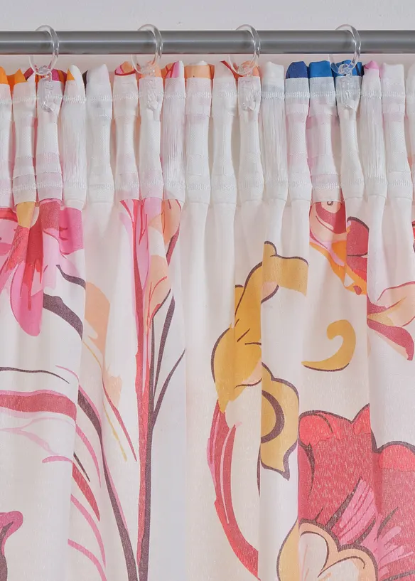 Voilage à imprimé floral en polyester recyclé (1 pce), bonprix