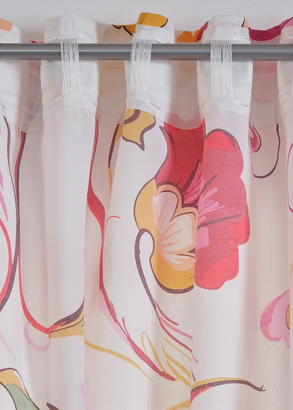 Voilage à imprimé floral en polyester recyclé (1 pce), bonprix