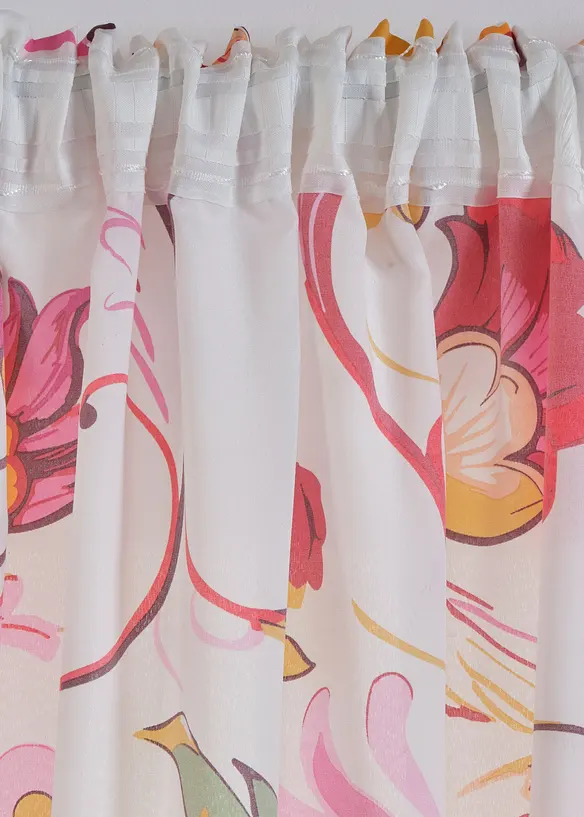 Voilage à imprimé floral en polyester recyclé (1 pce), bonprix