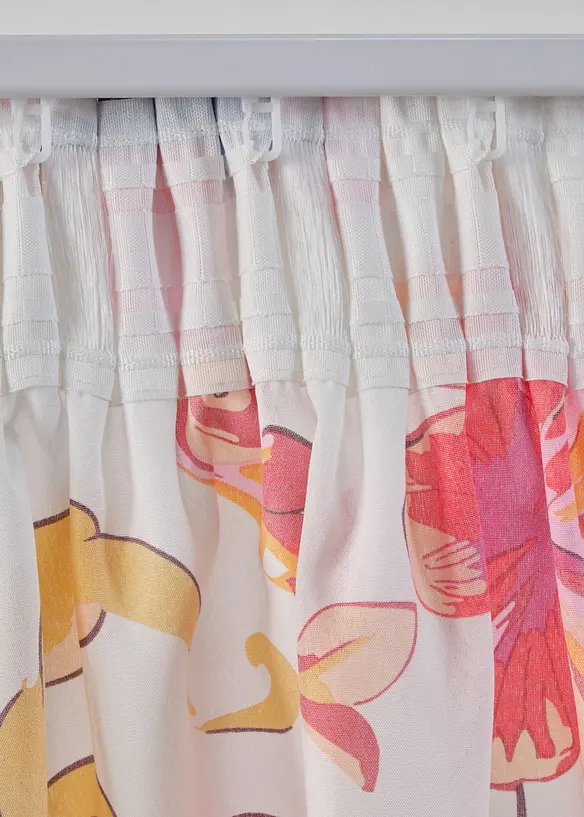 Voilage à imprimé floral en polyester recyclé (1 pce), bonprix