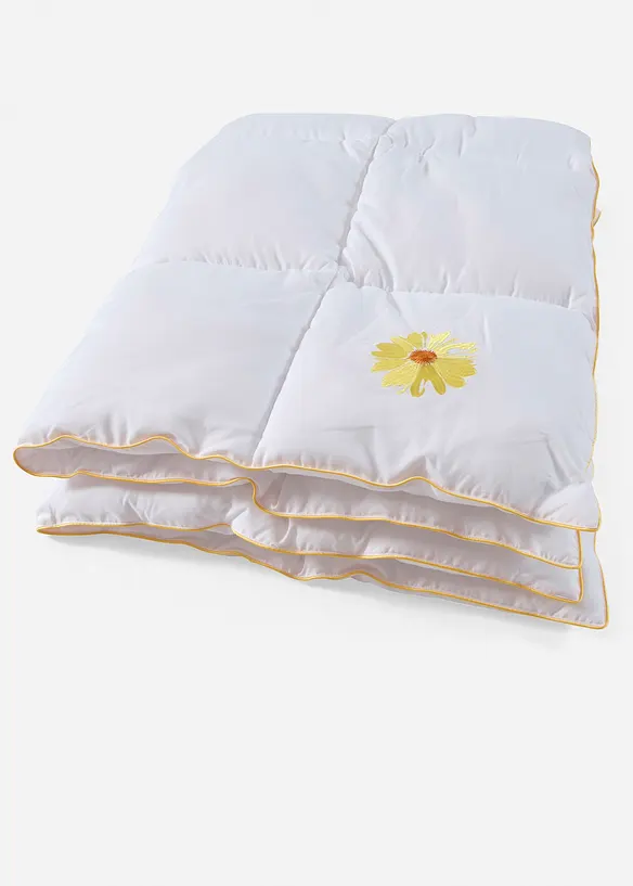 Couette microfibre effet duvet avec fleur brodée, medium, bonprix