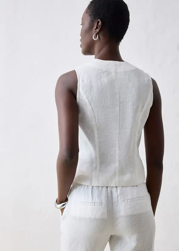 Blouse sans manches 100% lin, bonprix
