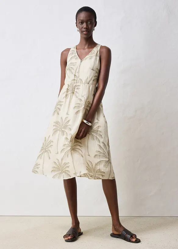 Robe midi en ramie, bonprix