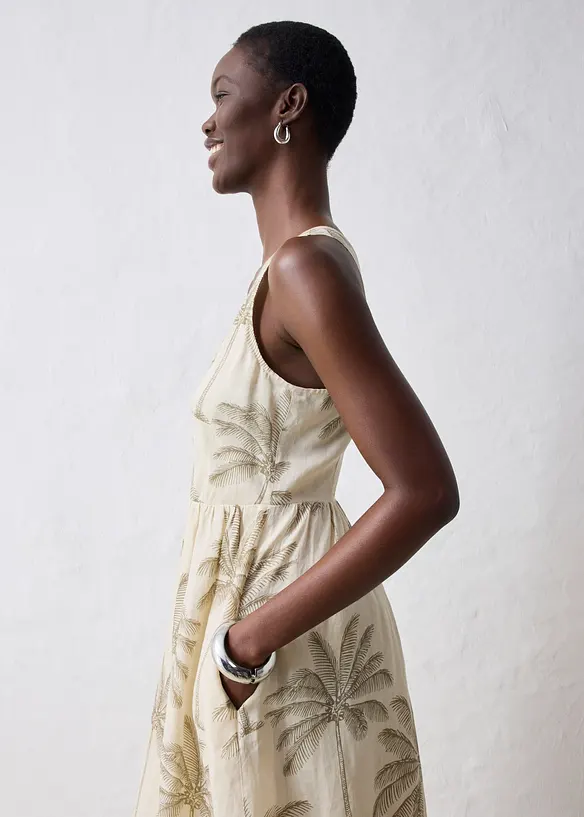 Robe midi en ramie, bonprix