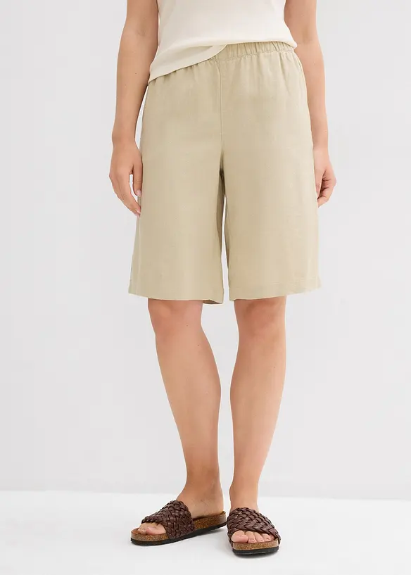 Bermuda en lin et viscose, taille haute, bonprix