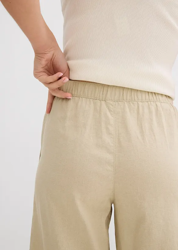 Bermuda en lin et viscose, taille haute, bonprix