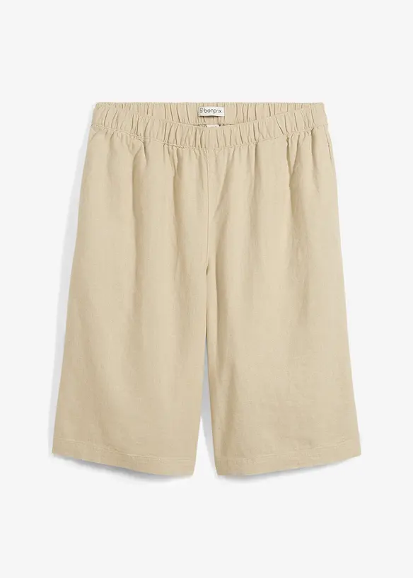 Bermuda en lin et viscose, taille haute, bonprix