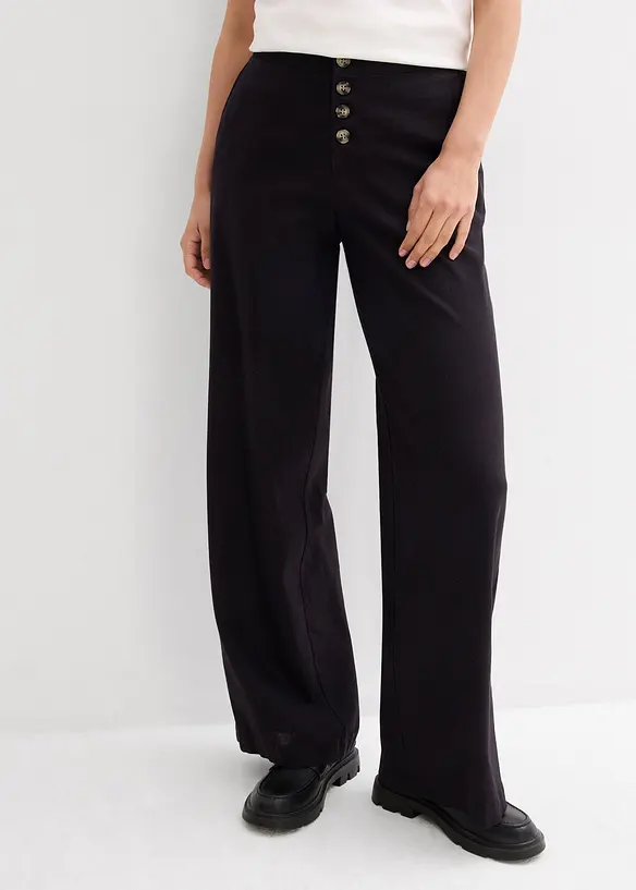 Pantalon palazzo en lin mélangé, bonprix