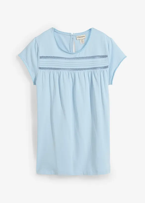 T-shirt en coton avec dentelle, bonprix