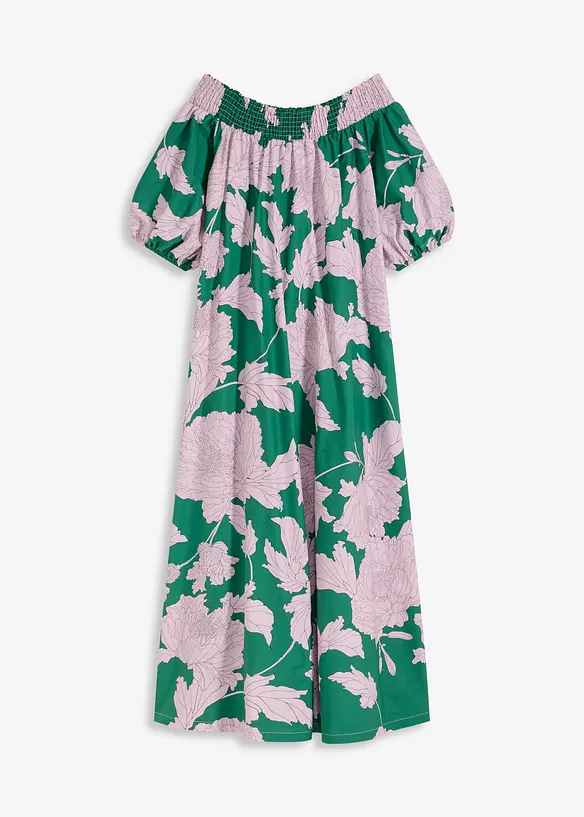 Robe col Bardot imprimée 100% coton, bonprix