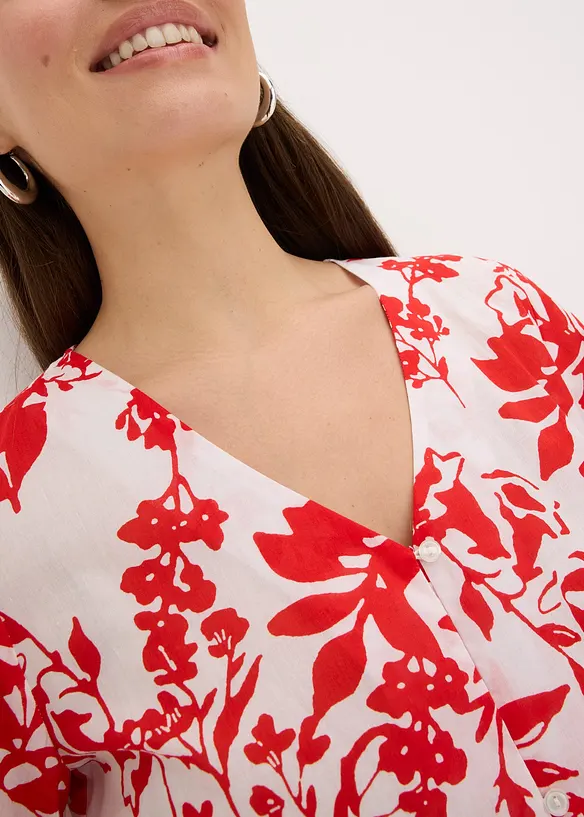 bedruckte Bluse aus reiner Baumwolle, bonprix