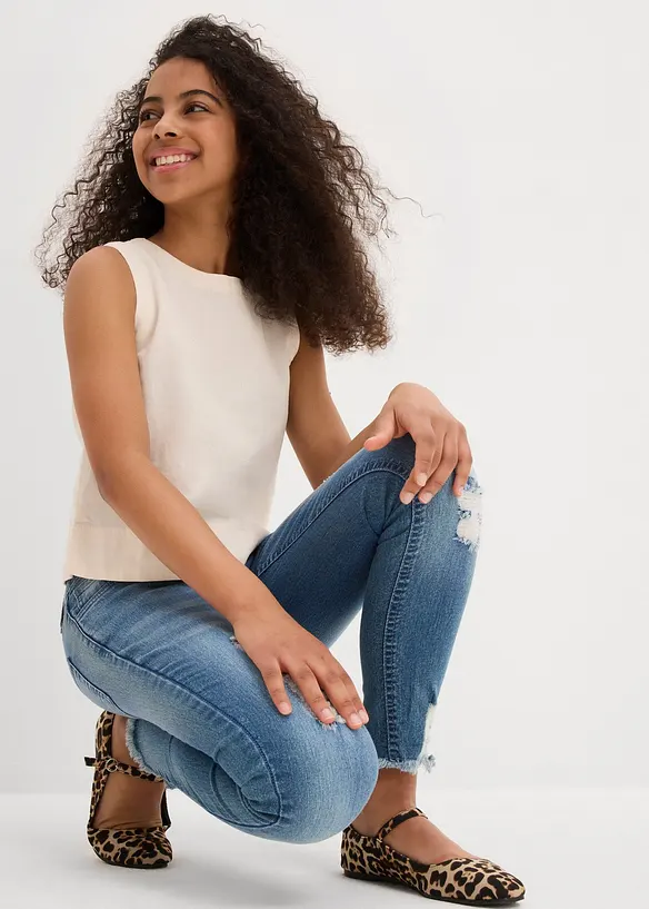 Blouse sans manches en lin m&eacute;lang&eacute; rafra&icirc;chissant, bonprix