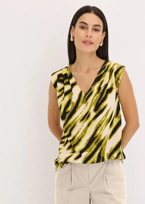 Top en jersey à plis plats et épaulettes, bonprix