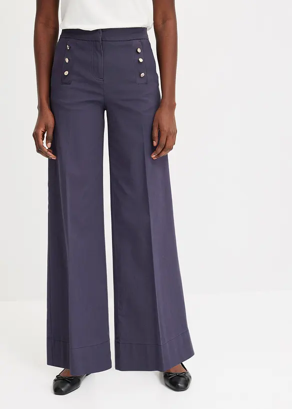 Pantalon twill à boutons décoratifs, bonprix