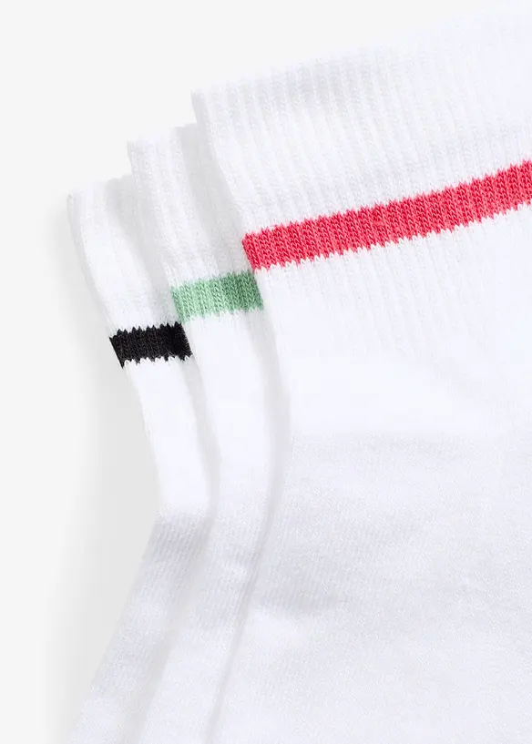 Lot de 3 paires de chaussettes de tennis courtes avec coton et semelle en éponge, bonprix