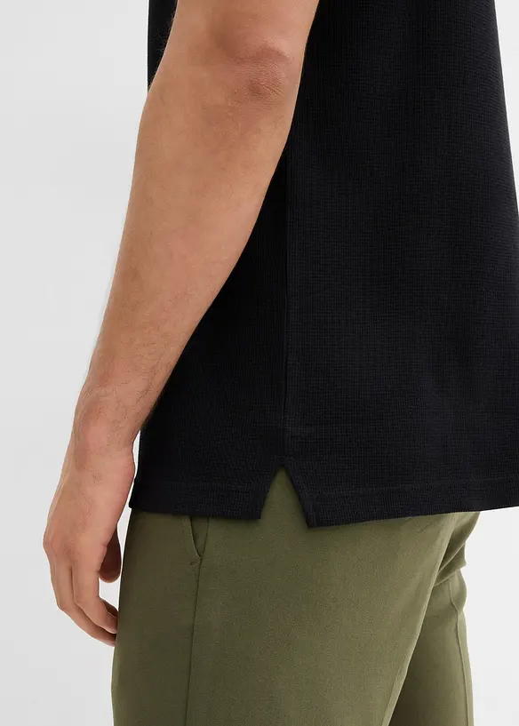 Polo en coton texturé, bonprix