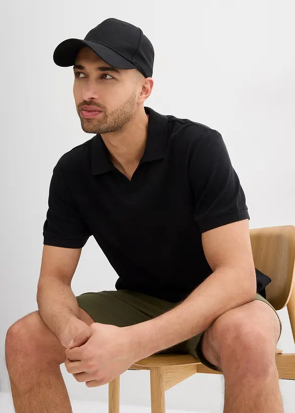 Polo en coton texturé, bonprix