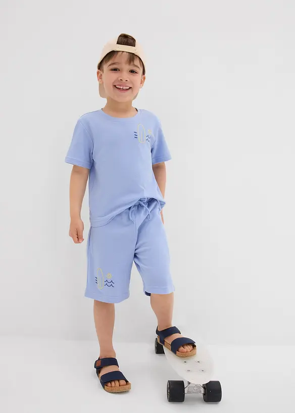 T-shirt et short (ens. 2 pces) en maille piquée de coton, bonprix