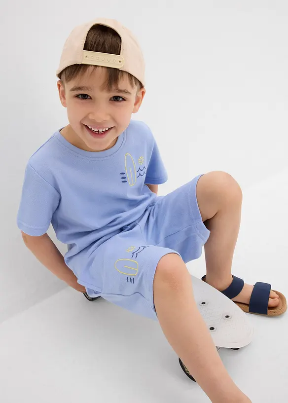 T-shirt et short (ens. 2 pces) en maille piquée de coton, bonprix