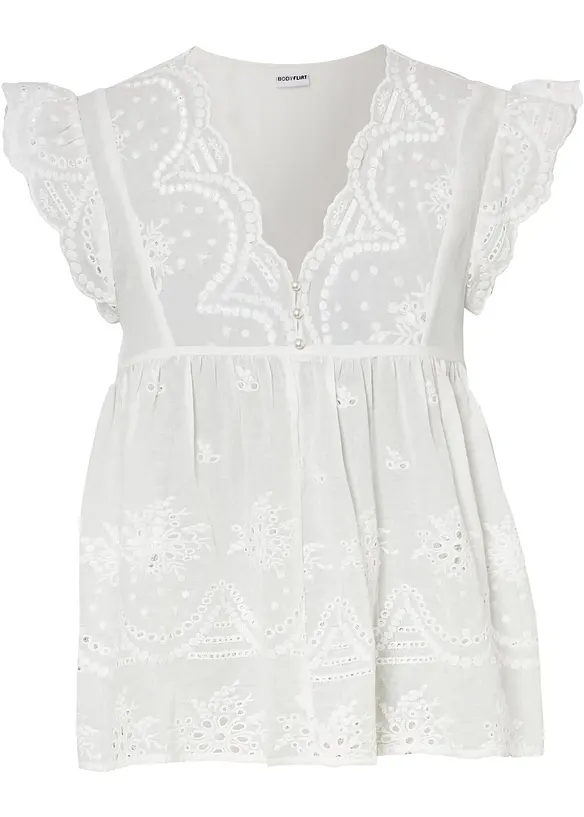 Blouse ample à dentelle, bonprix