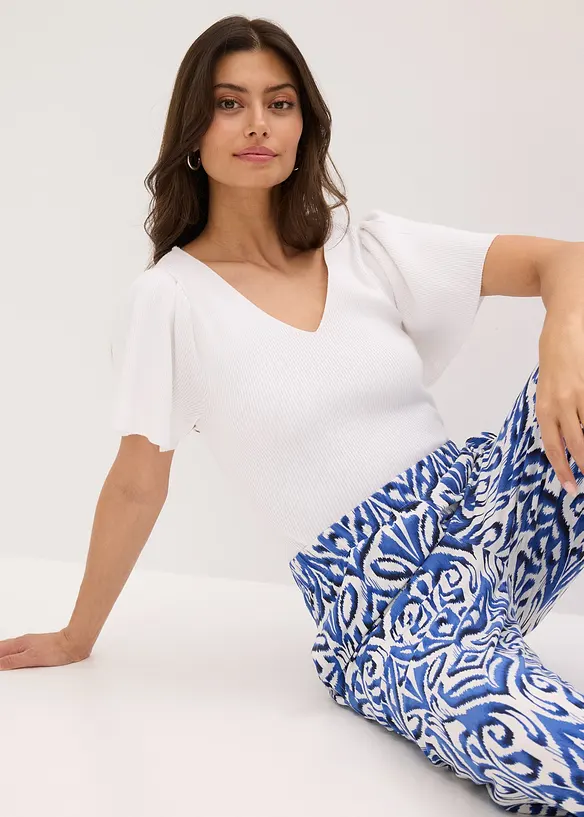 Ripp-Pullover aus Viskose-Mix, bonprix