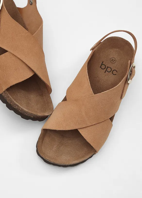 Sandales en cuir, bonprix