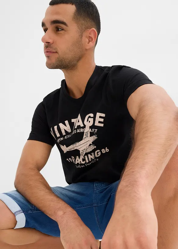 T-shirt en coton flammé, bonprix