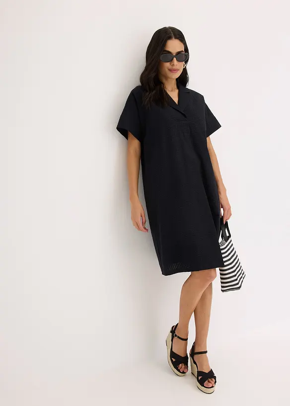 Lockeres Kleid aus Baumwolle mit eingelegter Falte, bonprix