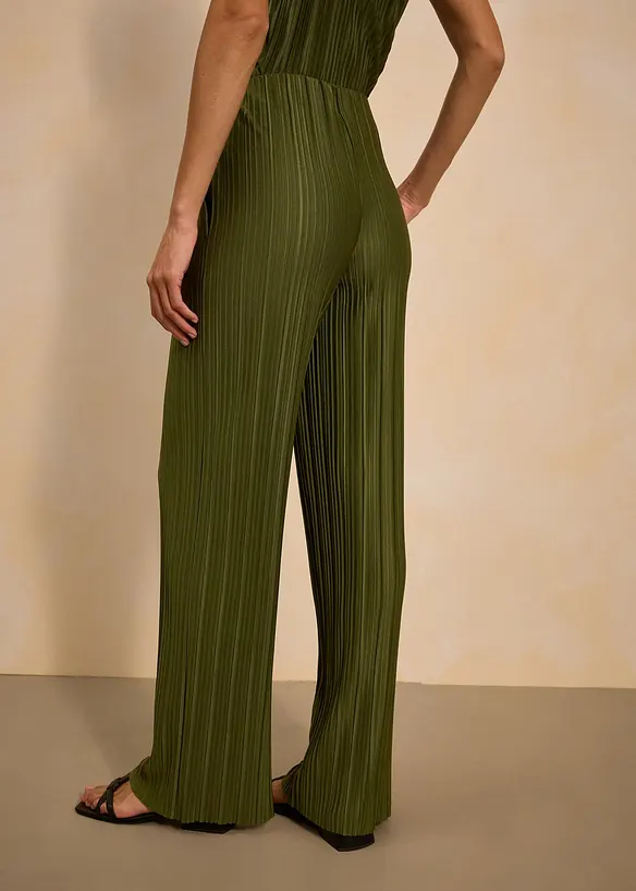 Pantalon en jersey plissé, bonprix