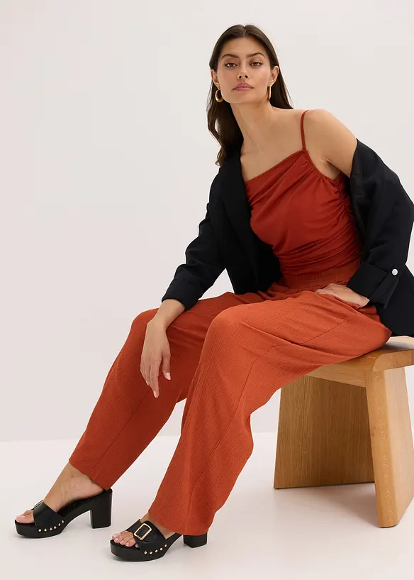 Pantalon en jersey crêpe, bonprix