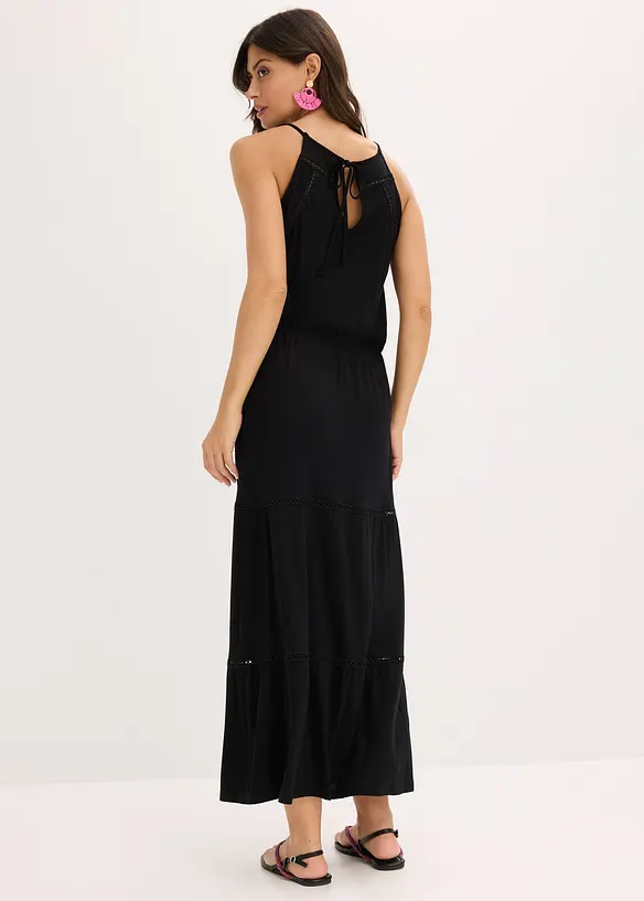 Robe longue avec empiècements au crochet, bonprix