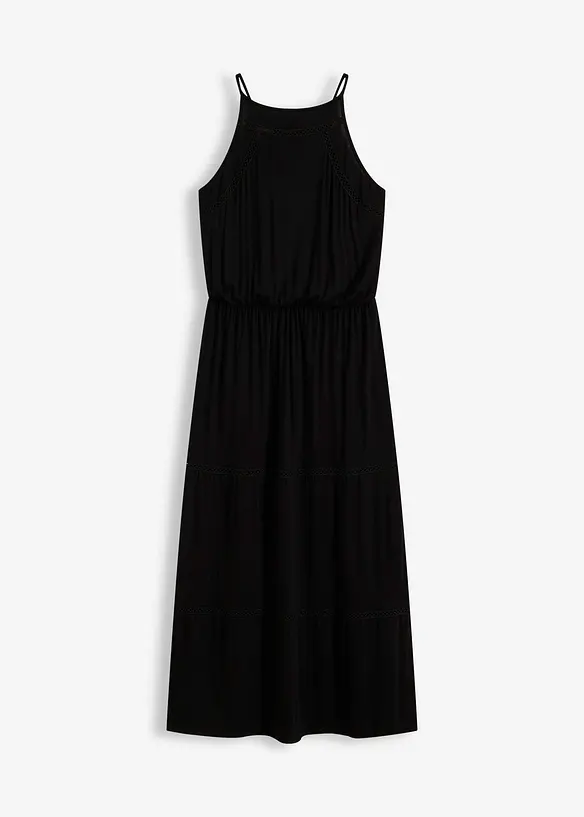 Robe longue avec empiècements au crochet, bonprix