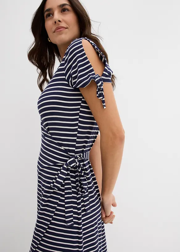 Robe portefeuille en mélange viscose-élasthanne fluide, bonprix