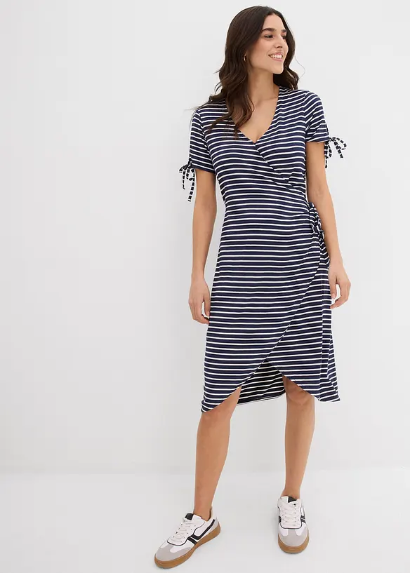 Robe portefeuille en mélange viscose-élasthanne fluide, bonprix