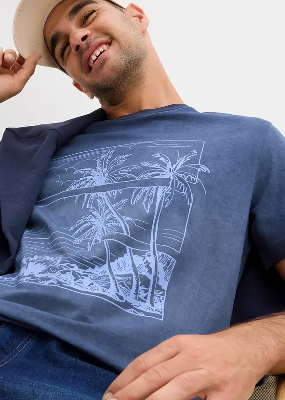 T-shirt aspect délavé en coton, bonprix