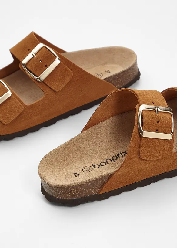 Mules en cuir, bonprix