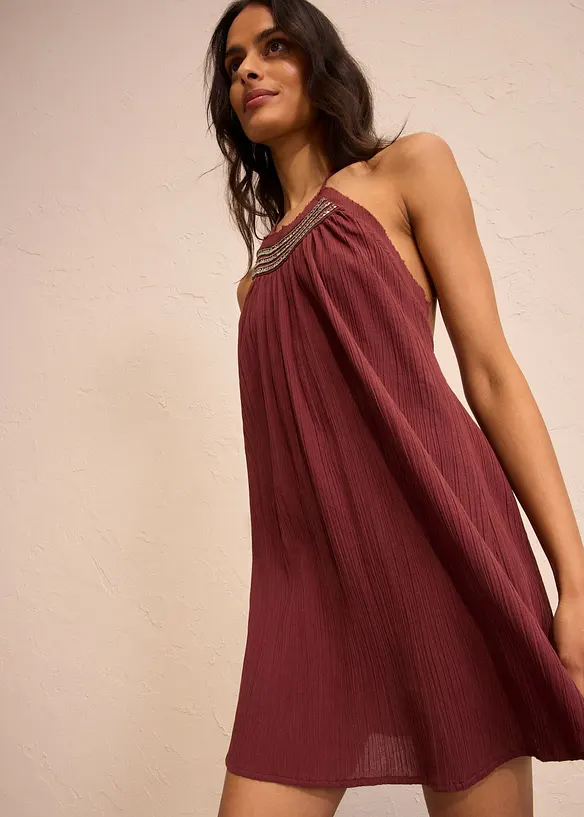 Robe à bretelles, effet froissé, bonprix