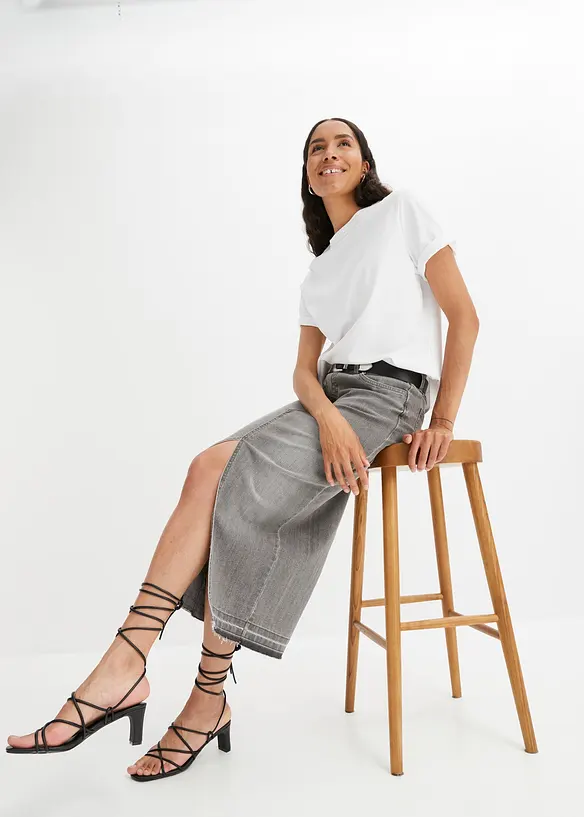 Jeansrock mit Schlitz, bonprix