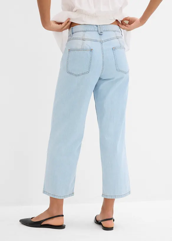 Jean baggy, taille mi-haute, doux, raccourci, bonprix