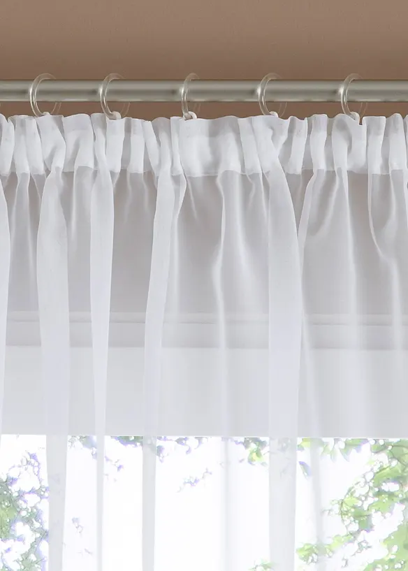 Store ondulé avec bordure en satin et polyester recyclé, bonprix