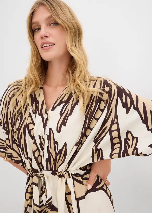 Robe courte en viscose fluide, manches kimono, bonprix